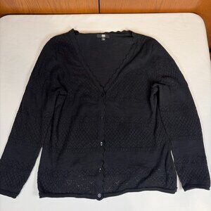 Frye Knitted Cardigan Sweater Women's L Black